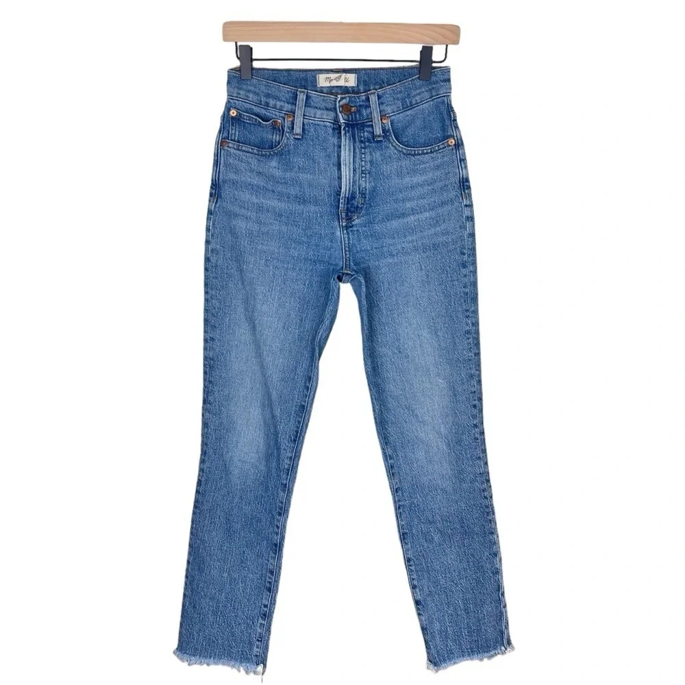 Madewell Perfect Vintage Jeans 24 High Rise Tapered Raw Hem Mom 90s Ainsworth